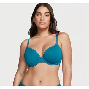 VICTORIA'S SECRET Perfect Shape T-Shirt Push-Up Bra Evening Tide Blue Size 34C